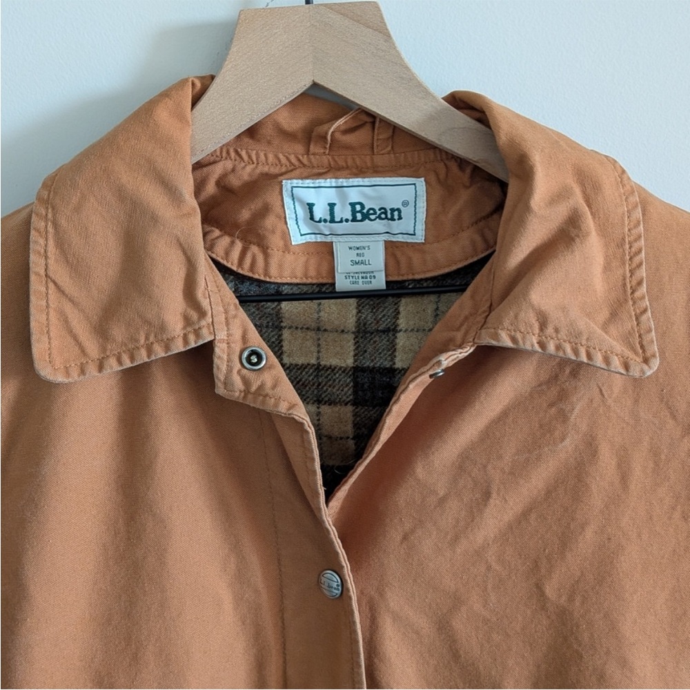 Vintage 90s flannel lined LLbean pumpkin orange barn coat chore jacket rare - Picture 7 of 8